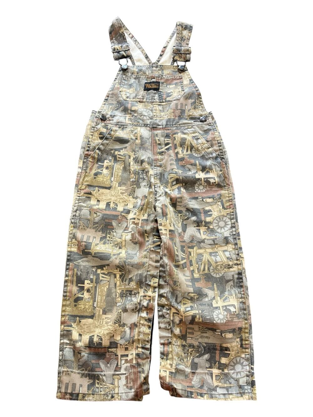 Walls Kids Grow Overalls-Oil rig Camo-2T-Adj straps-Snap Crotch-4 Pockets-3